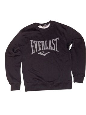 Everlast Sweatshirt  Mens Small Black Gray Logo Pullover Crewneck NWT